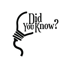 did you know sign on white background	