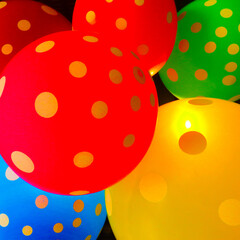 colorful polka dot balloons