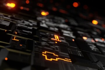 abstract 3d render futuristic technology background