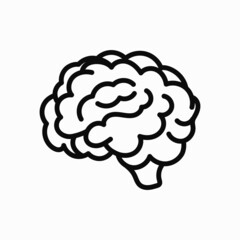 Illustration of the medical vector icon of the human brain isolated on a white background. high quality black style vector icons