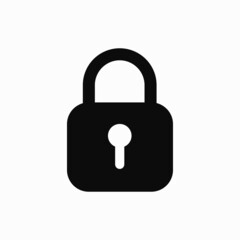 Padlock icon sign design on isolated white background. Vector clipart illustration. Lock sign for website or app