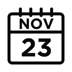 11- Nov - 23 Line Icon