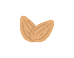 almond nut illustration. nuts. flat cartoon style. vector design. element