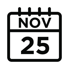 11- Nov - 25 Line Icon