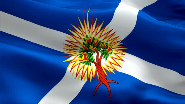 Britain Protestant Flag Animation background video waving in wind. Jesus Christ concept Flag background. Britain Protestant Lutheran Flag  Closeup 1080p Full HD footage. Church of Scotland flag religi
