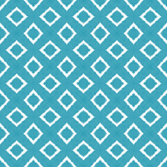 Fototapeta premium Ikat repeating swimwear design. Turquoise