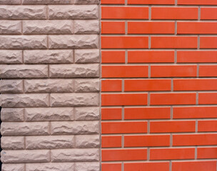 facing the facade with decorative , two types of decorative brick cladding on the facade