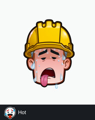 Construction Worker - Expressions - Unwell - Hot