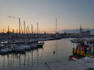 boats at sunset
