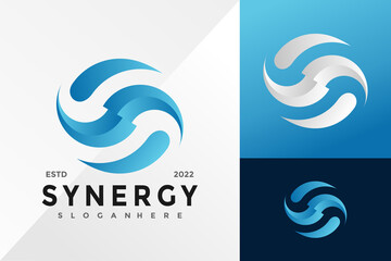 Fototapeta na wymiar Letter S Synergy Wave Logo Design Vector illustration template