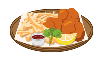 フライドポテトとからあげ