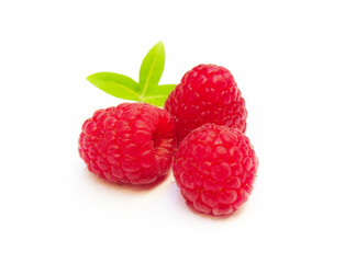 Fresh raspberry isolated on white background