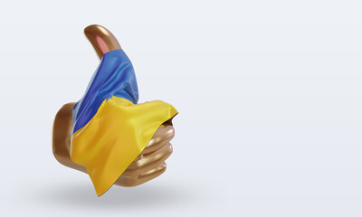 3d thumb Ukraine flag rendering left view