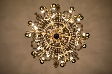 Round chandelier in palace