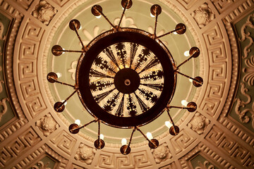 Fototapeta na wymiar View of round chandelier