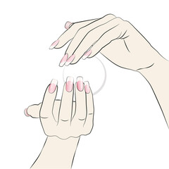 two female hands with manicure