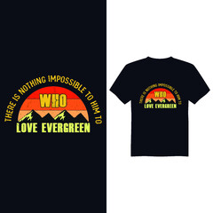 Vintage Evergreen Vector T-shirt design