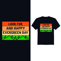 Fototapeta premium Vintage Evergreen T-shirt design