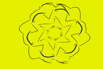 illustration of an flower on a yellow background