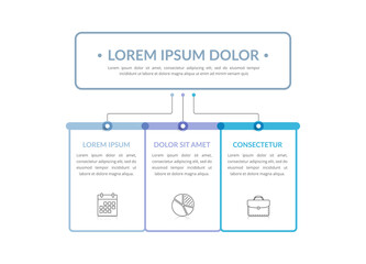 Flowchart with main title and 3 elements, workflow, process chart, infographic template