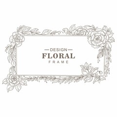 Decorative frame with hand drawn composition card design