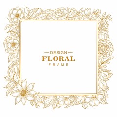 Beautiful decorative floral frame sketch background