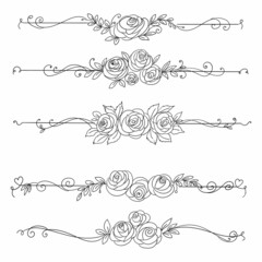 Hand draw floral elegant patterns line sketch design
