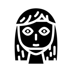 mask face skin beauty treatment glyph icon vector. mask face skin beauty treatment sign. isolated contour symbol black illustration