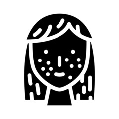 acne face skin problem glyph icon vector. acne face skin problem sign. isolated contour symbol black illustration