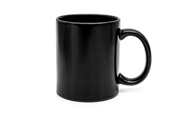 Black cup isolated on white.