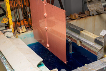 galvanic baths for electrolytic copper plating - obrazy, fototapety, plakaty
