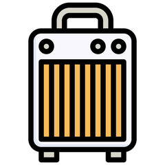 CERAMIC HEATER filled outline icon,linear,outline,graphic,illustration