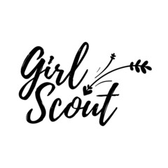 Girl Scout, Funny cookie quote and doodles. Hand-drawn lettering and illustration 