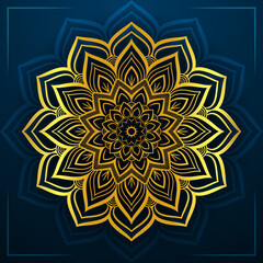 Mandala background circle design with Golden color