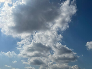 Rain clouds are forming on a clear day