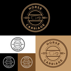 Horse Carriage Logo. Vintage and retro Style. Western theme logo.