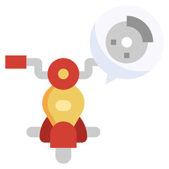 DISC BRAKE flat icon,linear,outline,graphic,illustration