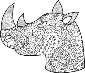 animal face coloring page, face outline, animal mouth coloring