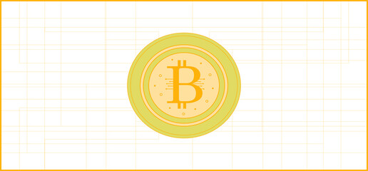Bitcoin concept. Bitcoin revenue illustration. Graph with bitcoin. Vector.