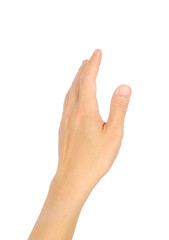 Obraz premium Gesture symbols male hand, isolated white background. 