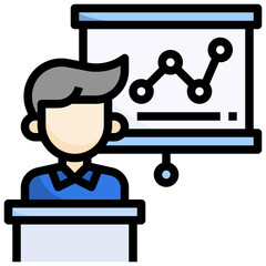 PRESENTATION filled outline icon,linear,outline,graphic,illustration