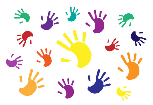 Colored hands background. Vector eps 10