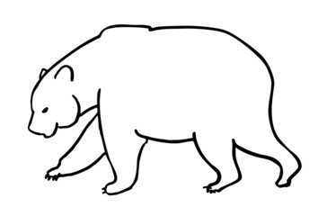Going bear line art. Vector illustration. One single line drawing of bear for company logo identity. Modern line vector draw design graphic illustration