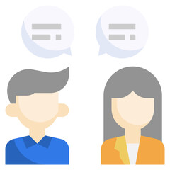 DEBATE flat icon,linear,outline,graphic,illustration