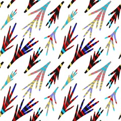 Seamless pattern with colorful abstract twigs. Bright design for scrapbooking, textile, wallpaper, other surface. 