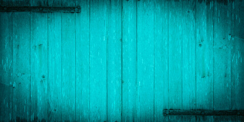 old turquoise painted exfoliate rustic bright light wooden wall texture - wood background shabby...
