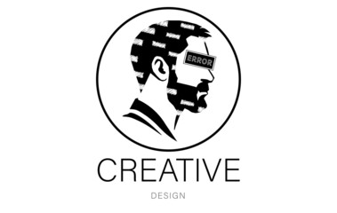 Human face on a white background, round shape, Creative design