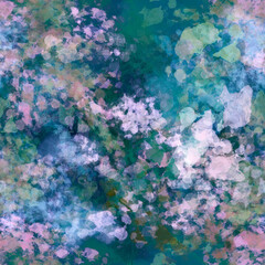 Abstract seamless pattern with transparent spots, blots, smudges, blur. Watercolor painting effect