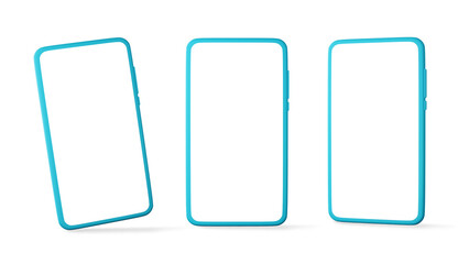 Realistic phone mockup. Smartphones for presentation, application display, information graphics. Render illustration.