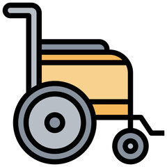 WHEELCHAIR filled outline icon,linear,outline,graphic,illustration